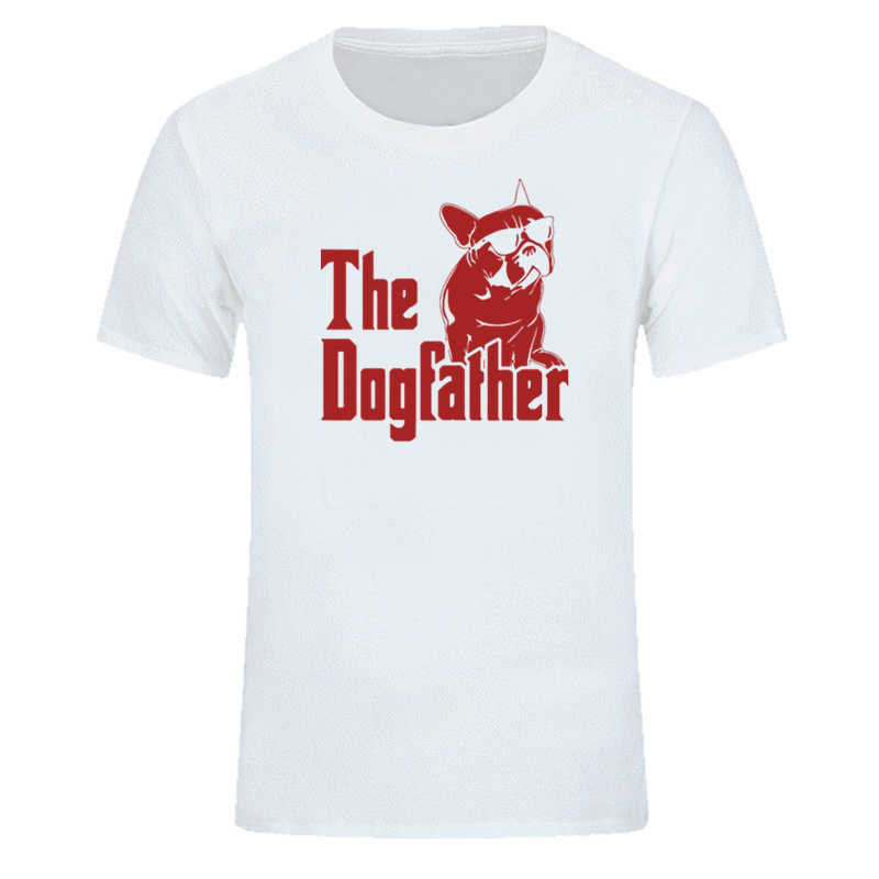 The Dogfather Dog Dad French Bulldog Funny T Shirts Men Summer Cotton Harajuku Short Sleeve O Neck Streetwear Tops EU Size 210629
