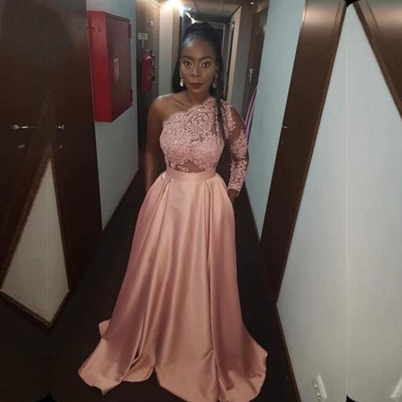 Party Dresses Simplel One Shoulder Pink Beaded Lace Satin Evening Prom Formal Gowns Long, Navy blue
Party Dresses Simplel One Shoulder Pink Beaded Lace Satin Evening Prom Formal Gowns Long, Navy blue