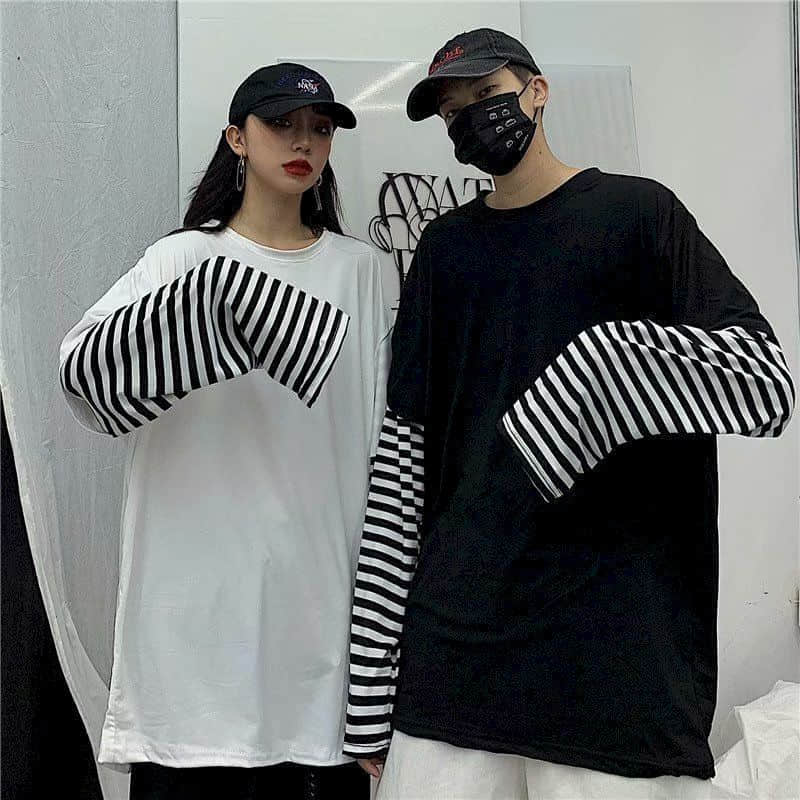 E-BAIHUI Harajuku T-shirt Women's T-shirt Men's Top Casual Couple Shirt Stitching Panelled Stripe Long Sleeve Hip Hop Fake Two Pieces Plus Fashion Tops YT607, White
E-BAIHUI Harajuku T-shirt Women's T-shirt Men's Top Casual Couple Shirt Stitching Panelled Stripe Long Sleeve Hip Hop Fake Two Pieces Plus Fashion Tops YT607, White