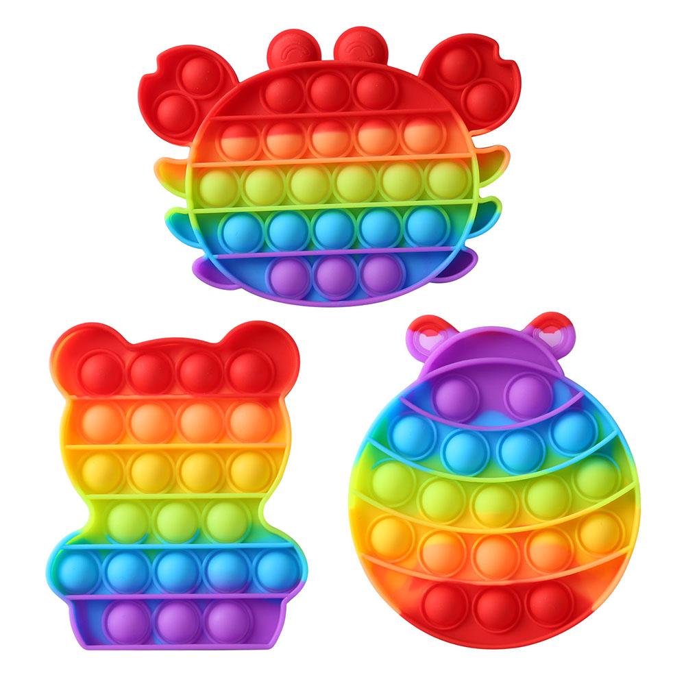 Rainbow Funny Fidget Toy Antistress Toys For Adult Children Push Bubble Fidget Sensory Autism Special Needs Anxiety Stress Gifts