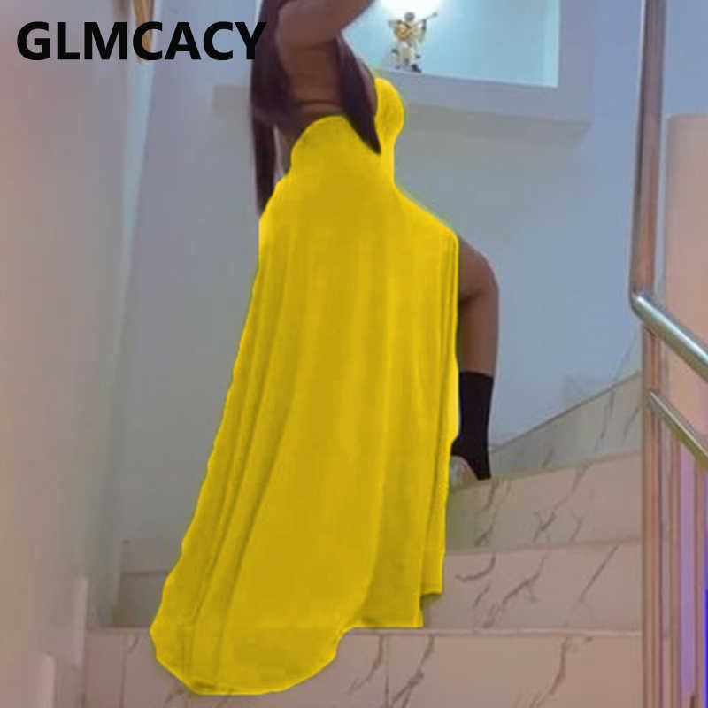 Halter Backless Slit Maxi Dress Elegant Evening Party Long Dress 210702