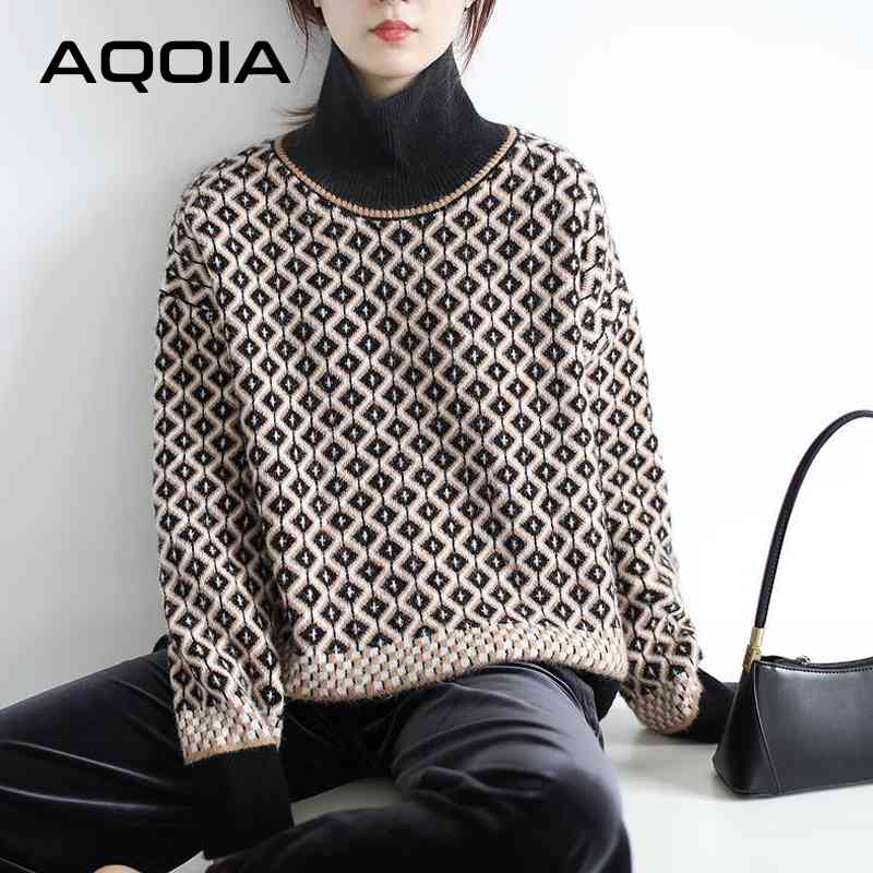 Winter Korean Style Plaid Women's Sweaters Turtleneck Knitting Thick Warm Patchwork Sweater Women Vintage Female Pullovers 210521, Sku
Winter Korean Style Plaid Women's Sweaters Turtleneck Knitting Thick Warm Patchwork Sweater Women Vintage Female Pullovers 210521, Sku