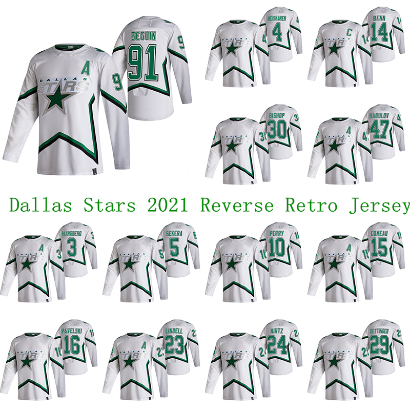 Tyler Seguin Dallas Stars 2021 Reverse Retro Jersey 14 Jamie Benn 47 Alexander Radulov 16 Joe Pavelski 29 Jake Oettinger 30 Ben Bishop Hockey Jerseys, Reverse retro white 10
Tyler Seguin Dallas Stars 2021 Reverse Retro Jersey 14 Jamie Benn 47 Alexander Radulov 16 Joe Pavelski 29 Jake Oettinger 30 Ben Bishop Hockey Jerseys, Reverse retro white 10
