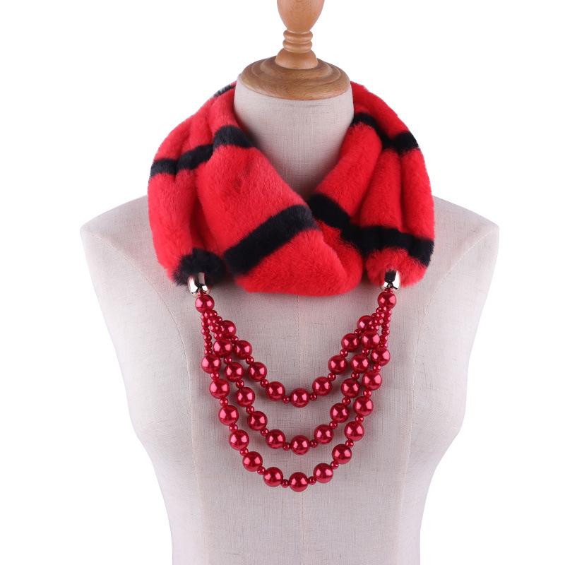Scarves 2021 Winter Ldaies Pearl Pendant Necklace Collar Women Warm Faux Fur Pendants With Fake Female Echarpe
Scarves 2021 Winter Ldaies Pearl Pendant Necklace Collar Women Warm Faux Fur Pendants With Fake Female Echarpe