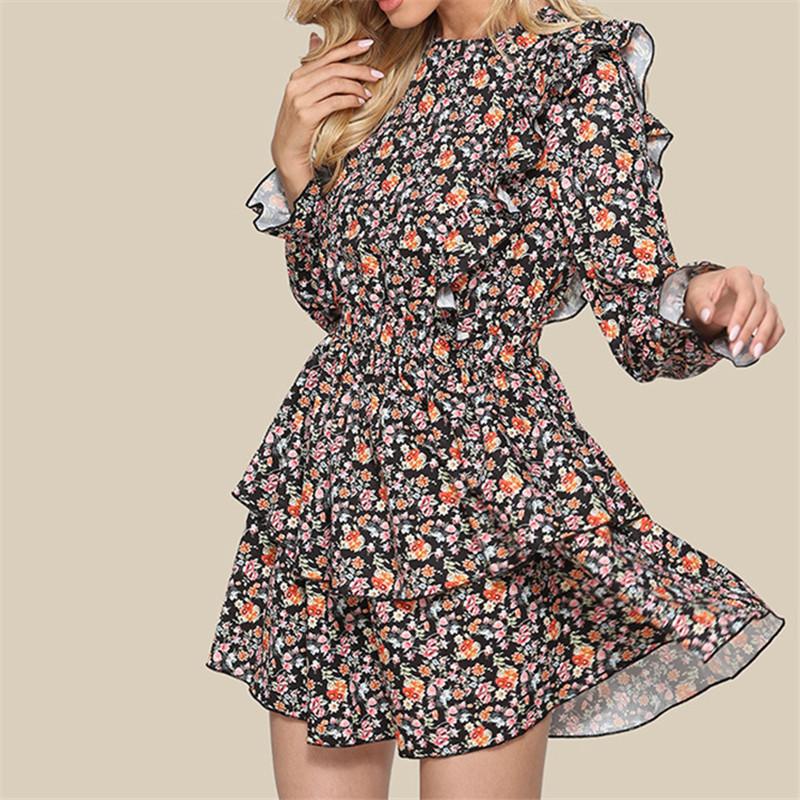 Casual Dresses Women Floral Printed Dress Elegant Fashion Lantern Sleeve Ruffles Office Party Ladies Black Mini Vestidos, Black;gray
Casual Dresses Women Floral Printed Dress Elegant Fashion Lantern Sleeve Ruffles Office Party Ladies Black Mini Vestidos, Black;gray