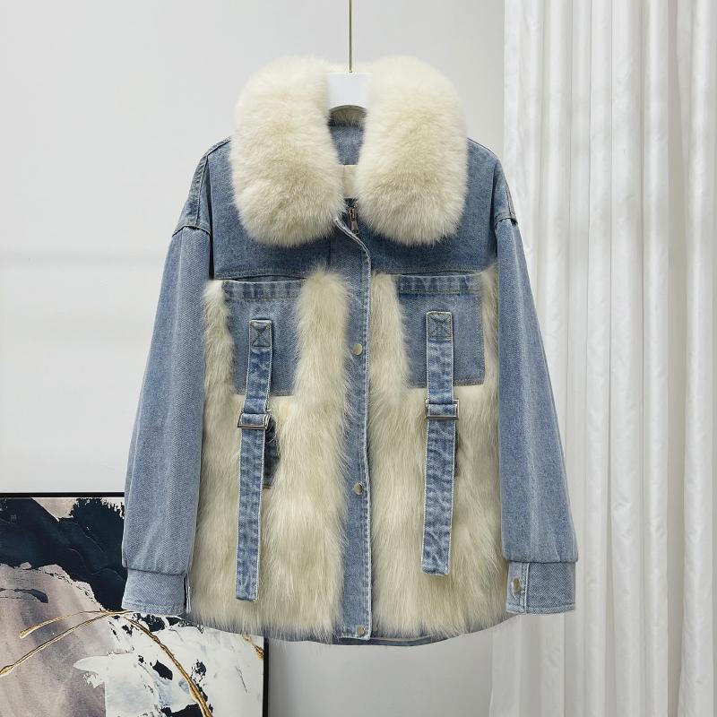 Women's Fur & Faux 2021 Fashion Real Raccoon Liner Winter Denim Jacket Women Parka Natural Luxury Outerwear Warm Streetwear, Black
Women's Fur & Faux 2021 Fashion Real Raccoon Liner Winter Denim Jacket Women Parka Natural Luxury Outerwear Warm Streetwear, Black