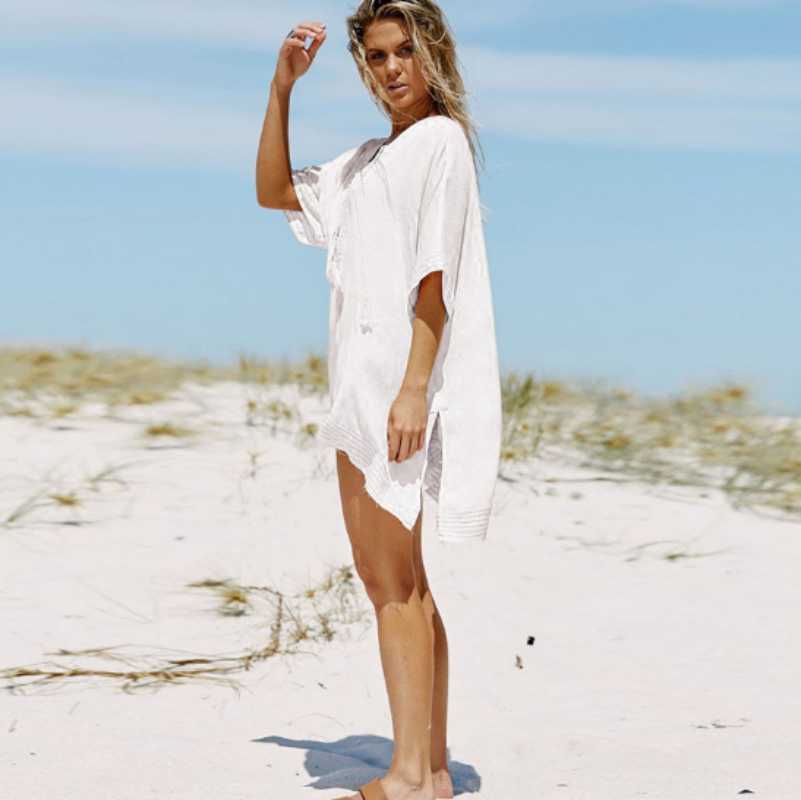 Loose Women Cover Ups Swimwear White Beach Dress Cotton Wear Knitting Hollow Out Women's, Ivory
Loose Women Cover Ups Swimwear White Beach Dress Cotton Wear Knitting Hollow Out Women's, Ivory