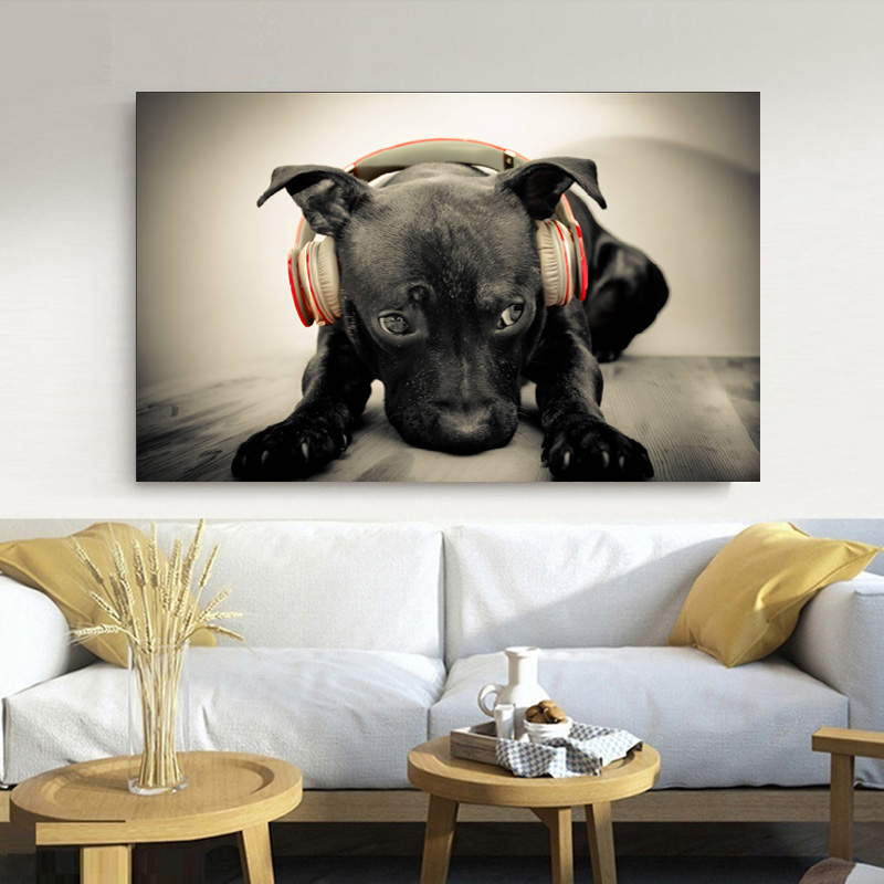 Modern Large Size Canvas Painting Funny Dog Poster Wall Art Animal Picture HD Printing For Living Room Bedroom Decoration