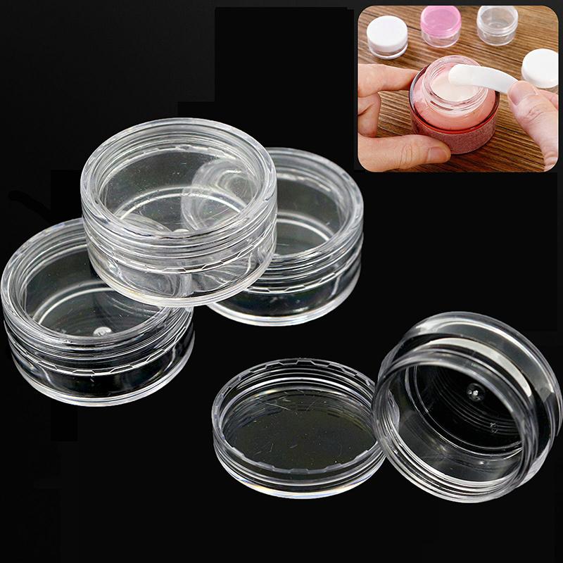 12Pcs 3ml/5ml Clear Cosmetic Sample Mini Pot/Jar Box Jewelry Bead Storage Small Round Container Jars Make Up Organizer Boxes Bottles &