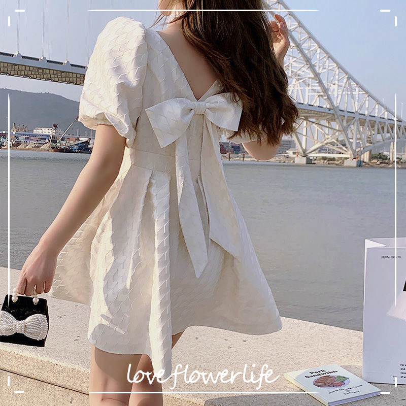 White Elegant Dress Women Square Collar Elegant Vintage Dress Bow Design Office Lady Dress Korean Summer Chic 210521, As picture
White Elegant Dress Women Square Collar Elegant Vintage Dress Bow Design Office Lady Dress Korean Summer Chic 210521, As picture