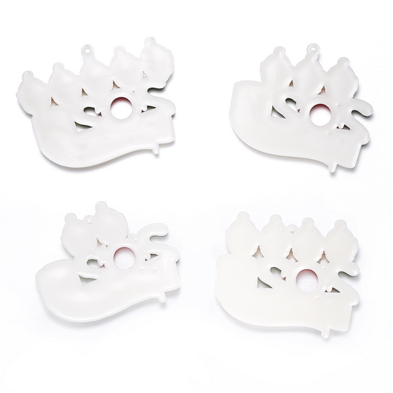 Cute Silicone Ornaments Personalized DIY Handwriting Mask Snowman Family 2 3 4 5 Christmas Tree Hanging Pendants VT1731 Free shipping