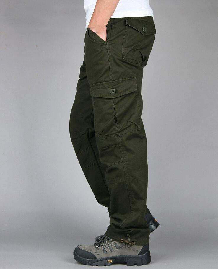 Men Cargo Pants Multi Pockets Military Tactical Outwear Streetwear Army Straight Slacks Casual Long Trousers Men's