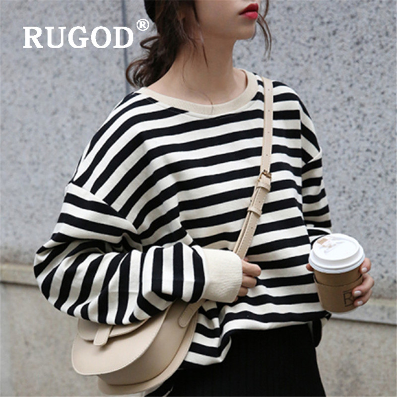 RUGOD 2021 Spring Striped Sweatshirt Women Kipop Oversize Korean Style Streetwear Loose Elegant Top Ladies Korean Chic Tops 2021, Black
RUGOD 2021 Spring Striped Sweatshirt Women Kipop Oversize Korean Style Streetwear Loose Elegant Top Ladies Korean Chic Tops 2021, Black