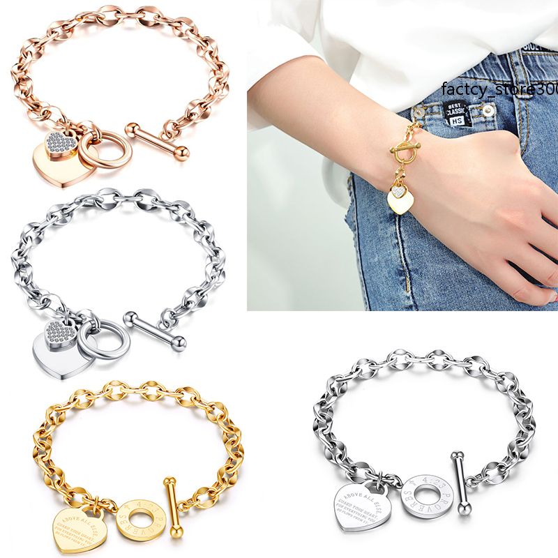 2021 Fashion Jewelry Women Rose Love Bracelet Bangles Stainless Steel Gold Silver Love Heart bracelets For Christmas Birthday Gift, Golden;silver
2021 Fashion Jewelry Women Rose Love Bracelet Bangles Stainless Steel Gold Silver Love Heart bracelets For Christmas Birthday Gift, Golden;silver