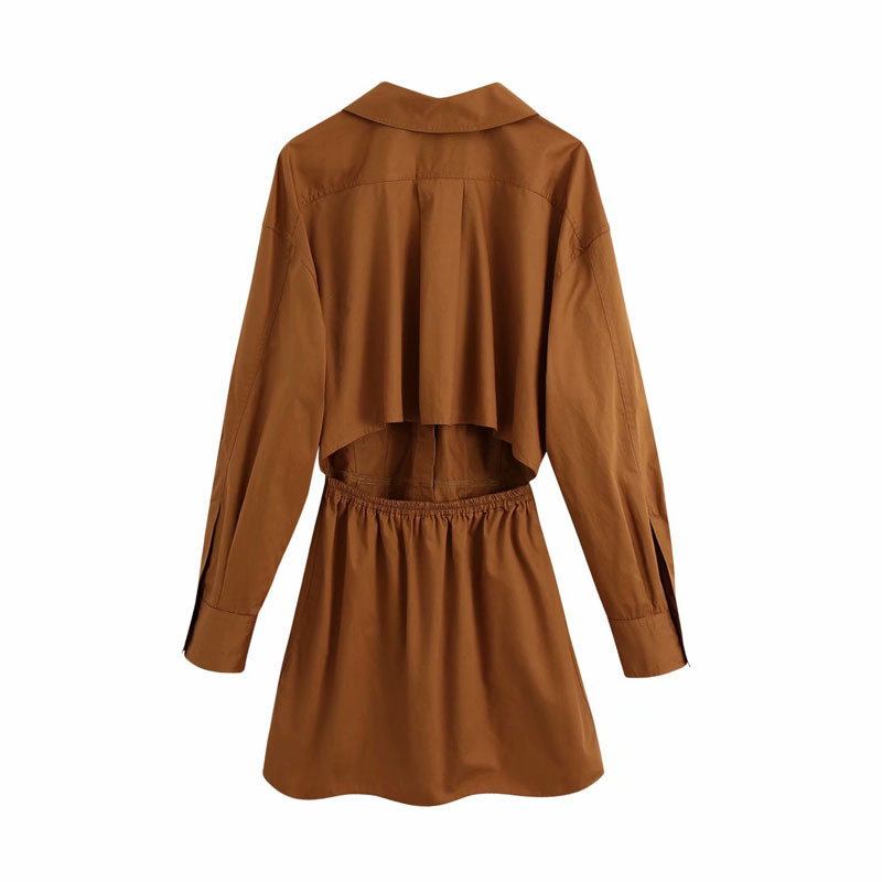 Lapel Long Sleeve Single-breasted Waist Hollow Long Chic Women's Jacket Korean Harajuku Fashion Female Coat 210507