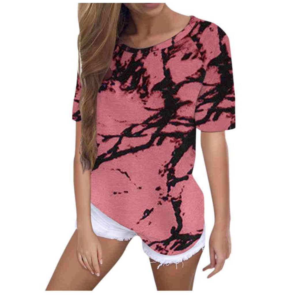 Summer Women's Printing T-shirt Lady Tops T-shirts Casual Comfortable Summer Short Sleeve Loose Tops O Neck Woman Shirts 210515