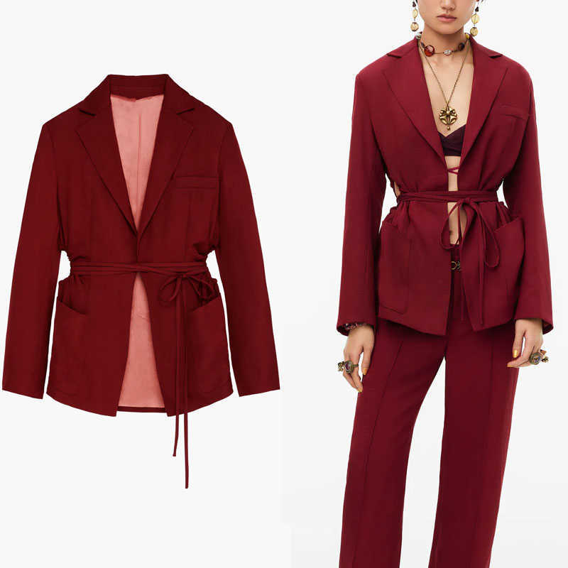 Za Cut Out Long Blazer Women Vintage Shoulders Pads Ruched Red Office Lady Blazers Coat Woman Self Tie Summer Outerwear Top 210602
Za Cut Out Long Blazer Women Vintage Shoulders Pads Ruched Red Office Lady Blazers Coat Woman Self Tie Summer Outerwear Top 210602