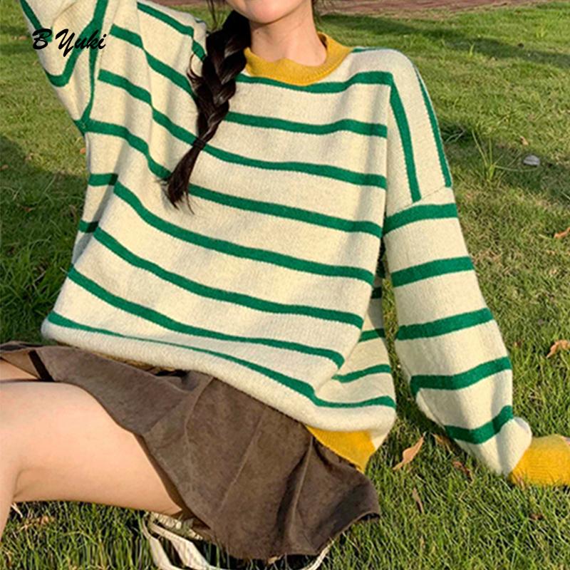 Women's Sweaters Blessyuki Fashion Loose Thicken Knitted Sweater Women Korean O-neck Stripe Pullovers Female Basic Casual Autumn All-match T, Red
Women's Sweaters Blessyuki Fashion Loose Thicken Knitted Sweater Women Korean O-neck Stripe Pullovers Female Basic Casual Autumn All-match T, Red