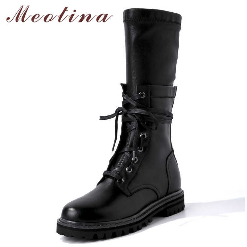 Meotina Winter Mid Calf Boots Women Natural Genuine Leather Zipper Flat Boots Fashion Round Toe Shoes Ladies Fall Size 34-39 210608, Black synthetic lini
Meotina Winter Mid Calf Boots Women Natural Genuine Leather Zipper Flat Boots Fashion Round Toe Shoes Ladies Fall Size 34-39 210608, Black synthetic lini