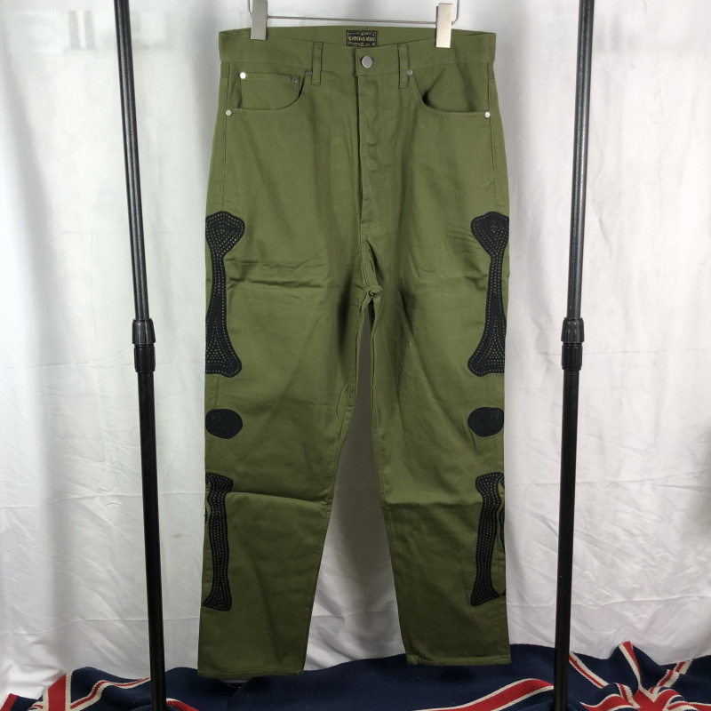 Chao brand Kapital Hirata and Hiro skeleton frame embroidery men's loose army green overalls, Black
Chao brand Kapital Hirata and Hiro skeleton frame embroidery men's loose army green overalls, Black