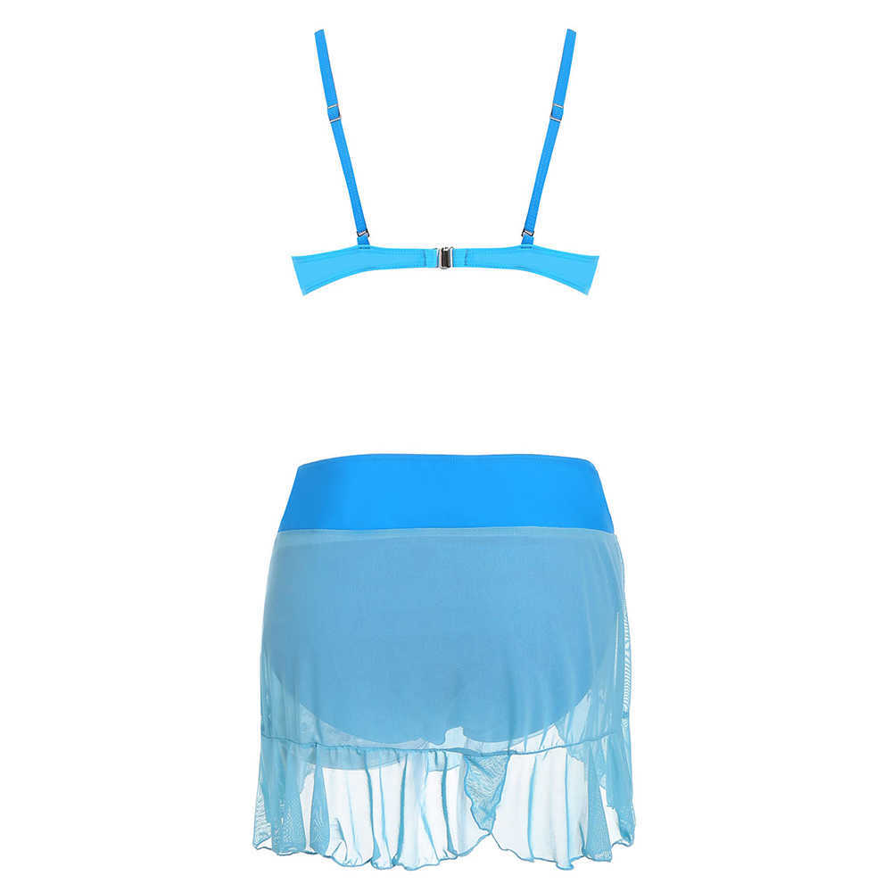 3 Pieces Bikini Set Push Up Swimsuit Women With Skirt High Waist Swimwear Female Bathing Suit Mayo Beachwear Swimming 210625