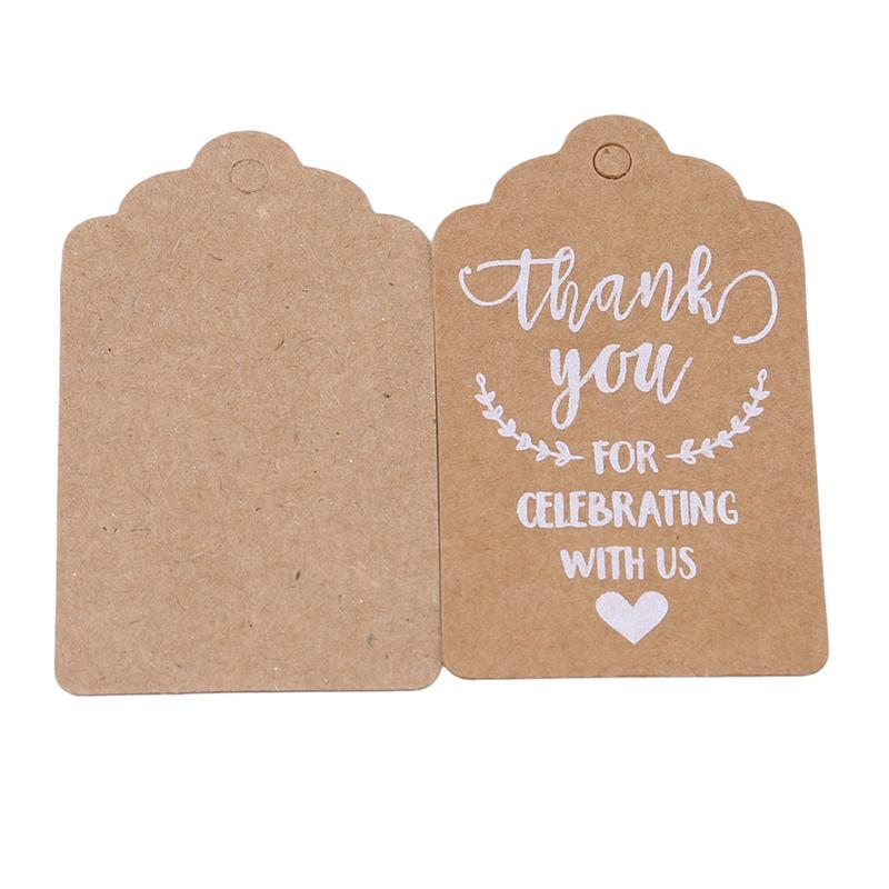 50Pcs/pack Vintage Kraft Paper Gift Cards Wedding Party Card Love Thank You Invitation Tag Decoration Crafts Greeting