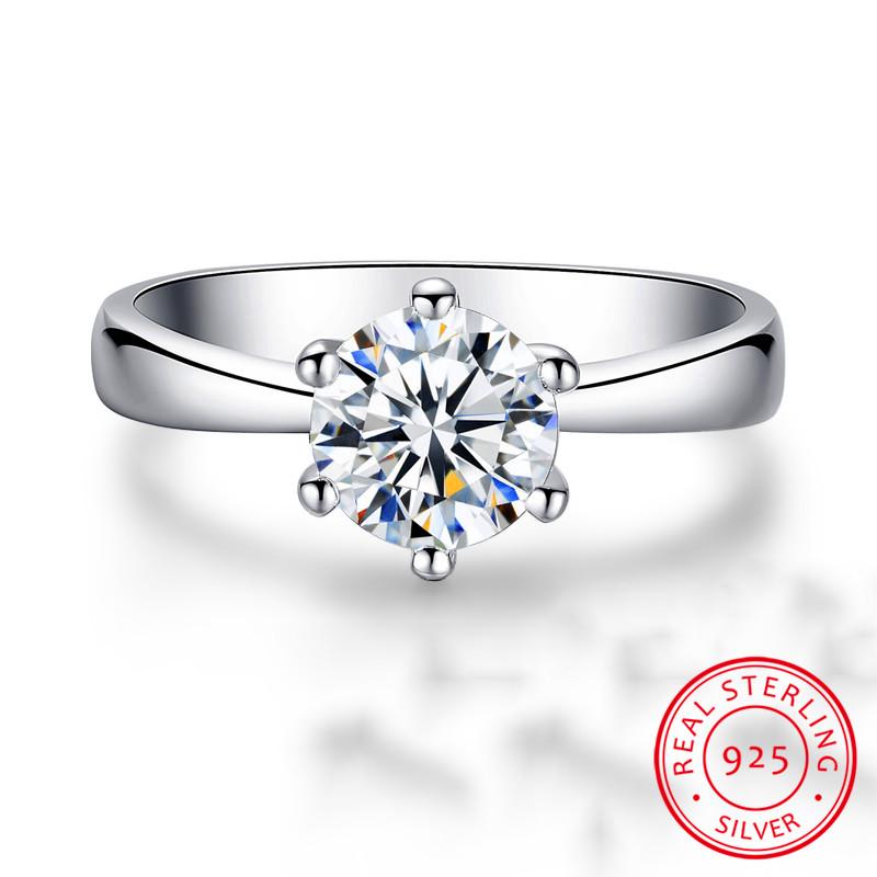 Classic 1Ct Round Simulated Diamond Wedding Engagement Ring For Women Real Solid 925 Sterling Silver Rings Finger Jewelry Gift Cluster
Classic 1Ct Round Simulated Diamond Wedding Engagement Ring For Women Real Solid 925 Sterling Silver Rings Finger Jewelry Gift Cluster