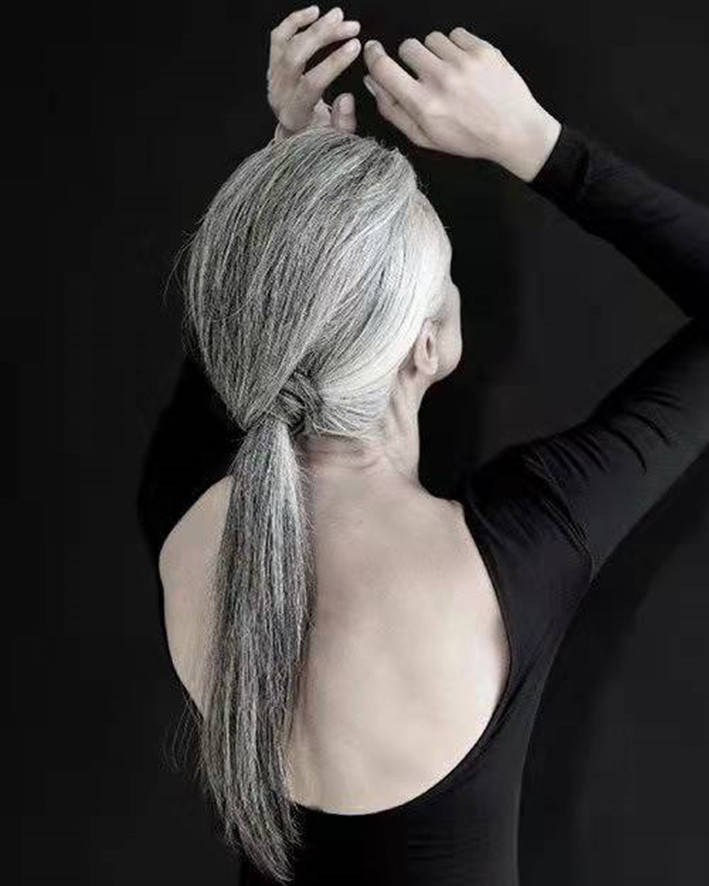 Low sleek gray ponytail extension salt and pepper silver grey bone straight wraps around pony tail hairpiece 100g 120g cutom two tone highlights natur