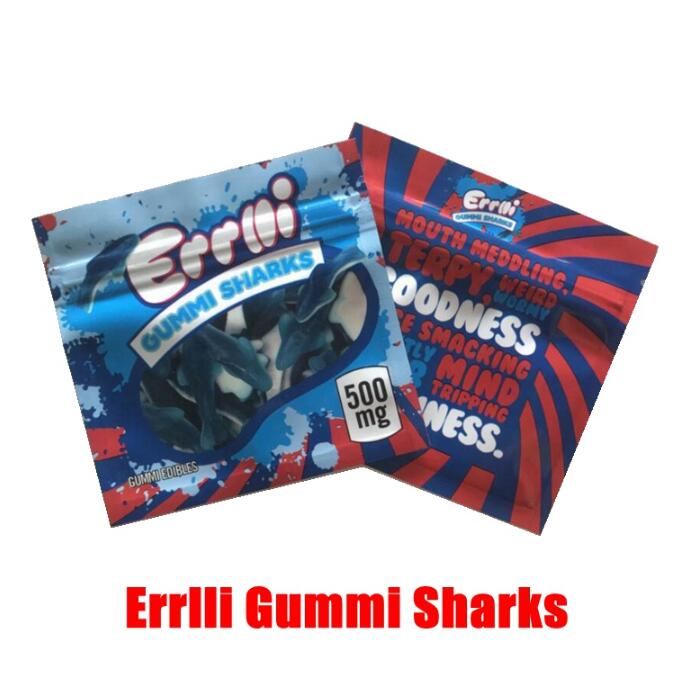 New 2021 500mg Errlli Gummi Sharks edible packaging bag 600mg our Terp Crawlers smell proof warheads edibles candy mylar bags
New 2021 500mg Errlli Gummi Sharks edible packaging bag 600mg our Terp Crawlers smell proof warheads edibles candy mylar bags