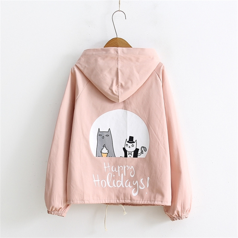 Spring Autumn Short Jacket Women Streetwear Casual Long Sleeve Harajuku Single Row Buckle Hooded Cute Cartoon Printed Coats 210602
Spring Autumn Short Jacket Women Streetwear Casual Long Sleeve Harajuku Single Row Buckle Hooded Cute Cartoon Printed Coats 210602