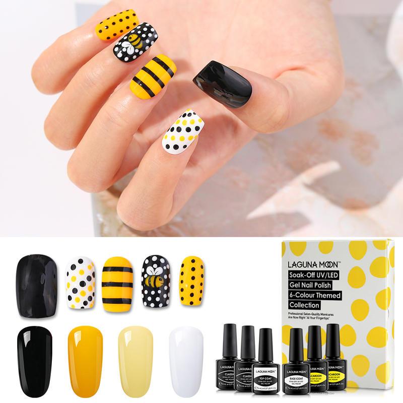 Nail Art Kits Lagunamoon Little Bee Collection 6PCS*8ML Kit Gel Polish Yellow Color UV LED Soak Off Long Lasting Varnish Lacquer
Nail Art Kits Lagunamoon Little Bee Collection 6PCS*8ML Kit Gel Polish Yellow Color UV LED Soak Off Long Lasting Varnish Lacquer