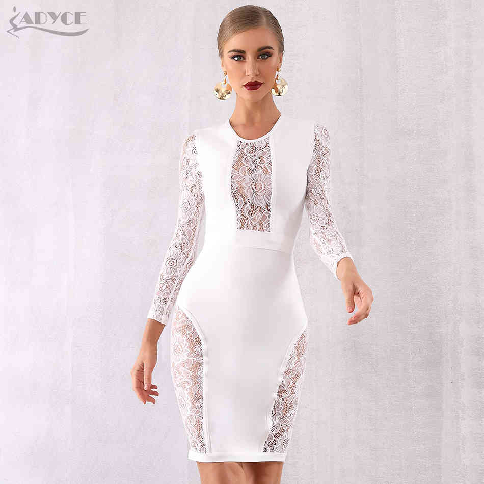 Autumn Black Lace Bandage Dress Women Sexy Hollow Out Long Sleeve Club Elegant Celebrity Evening Party 210423