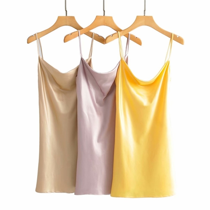 PUWD Casual Women Square Collar High Waist Dress Summer Fashion Ladies Office Sexy Female Satin Solid Color Mini 210522