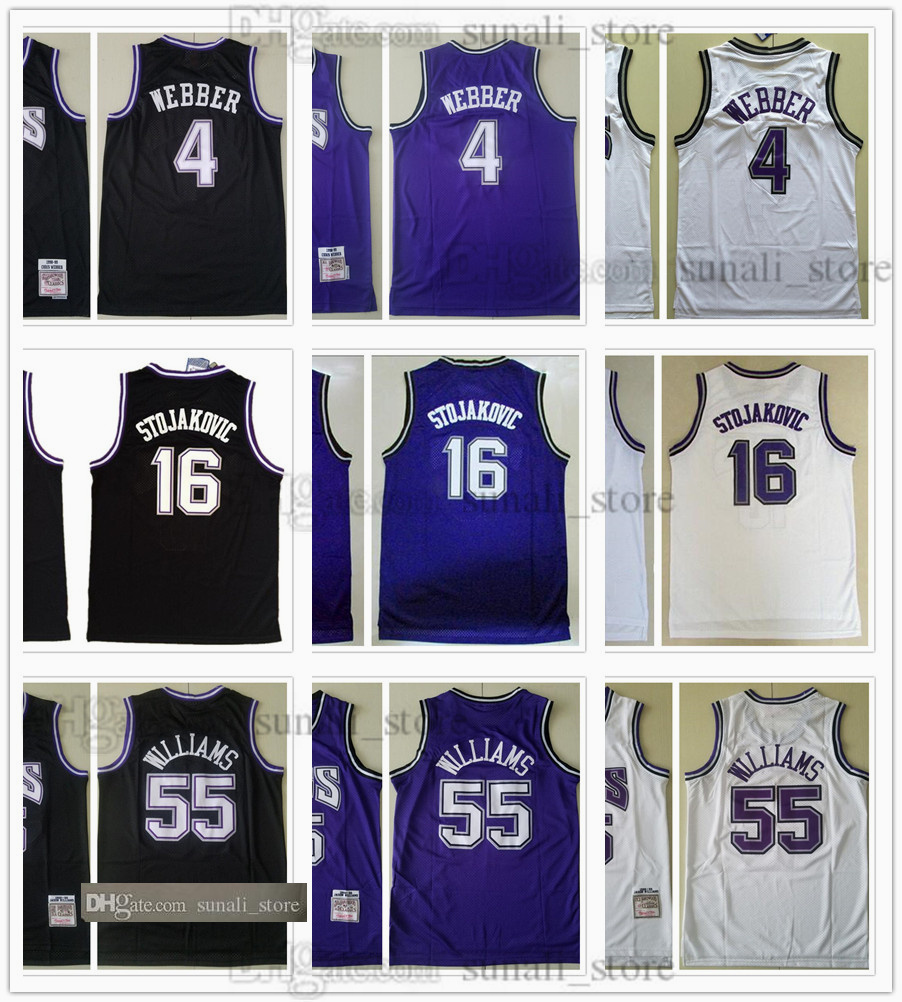 1998-99 Retro Mitchell & Ness Chris 4 Webber Basketball Jerseys Jason 55 Williams Peja 16 Stojakovic Man Black Purple White Mesh Vintage Shirts Stitched
1998-99 Retro Mitchell & Ness Chris 4 Webber Basketball Jerseys Jason 55 Williams Peja 16 Stojakovic Man Black Purple White Mesh Vintage Shirts Stitched