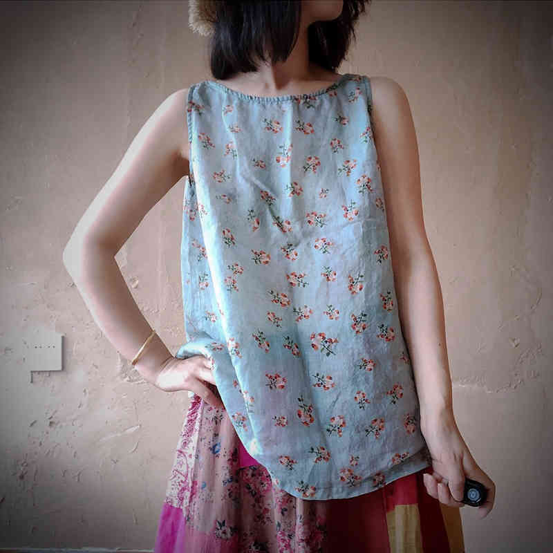 Johnature Print Tops Summer O-Neck Vintage Sleeveless Linen Women Casual All-match Loose Ramie Tanks 210521, Blue flower
Johnature Print Tops Summer O-Neck Vintage Sleeveless Linen Women Casual All-match Loose Ramie Tanks 210521, Blue flower