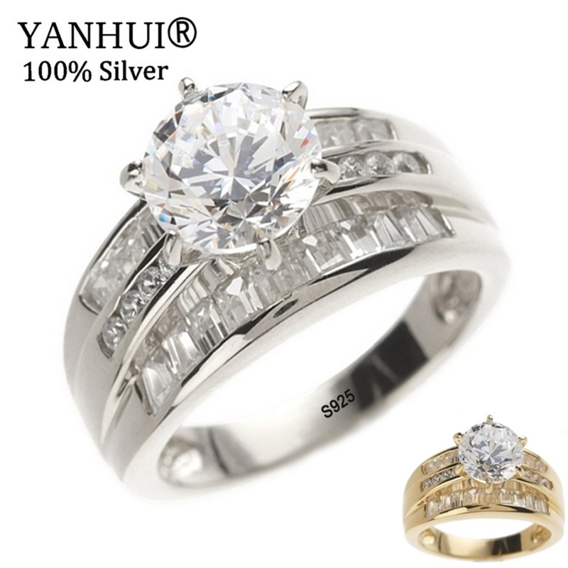 YANHUI European and American Style Brand 100% Real 925 Sterling Silver&Gold Wedding Rings Fine Jewelry CZ Women R166-7 210701
YANHUI European and American Style Brand 100% Real 925 Sterling Silver&Gold Wedding Rings Fine Jewelry CZ Women R166-7 210701