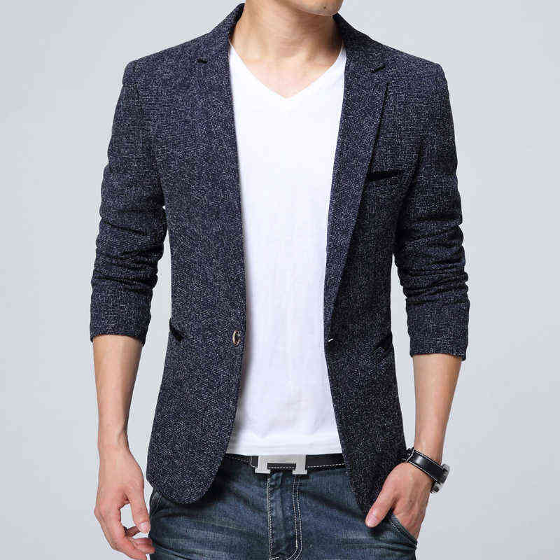 FGKKS Spring Autumn Men's Blazers Korean Fashion Slim Fit Single Button Mens Suit Jacket Party Business Casual Male Blazers 211120