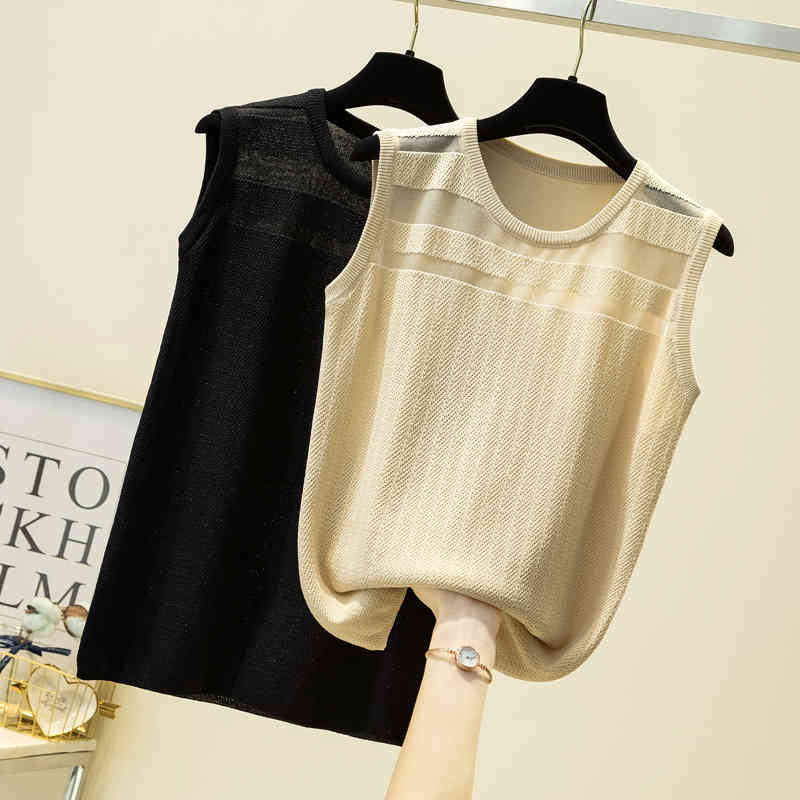 Casual Plus Size O Neck Sleeveless Tops Vest Female Korean Fashion Clothing Women Tank Top Blusas Mujer De Moda 9832 210506