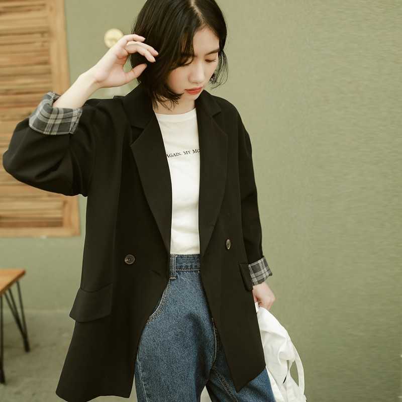 Yedinas Casual Women Blazers And Jackets Solid Long Sleeve Blaizer Feminino Slim Ladies Office Jaket Korean Fashion 210527