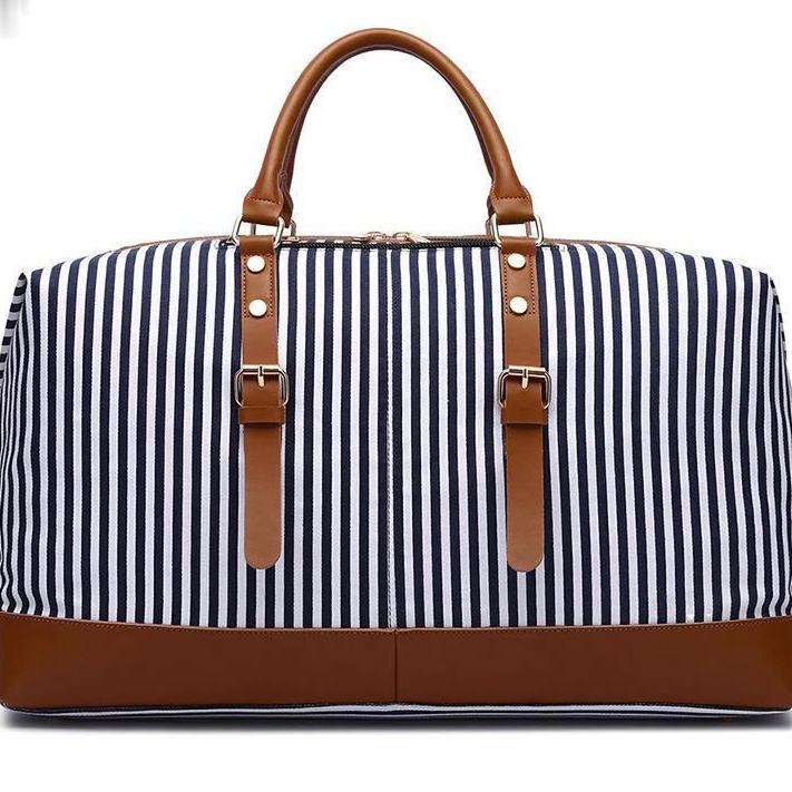 Canvas Large-Capacity Fashion Duffel Bag For Women Carry On Weekender Overnight Over Sized Blue Strips Bags 2021
Canvas Large-Capacity Fashion Duffel Bag For Women Carry On Weekender Overnight Over Sized Blue Strips Bags 2021