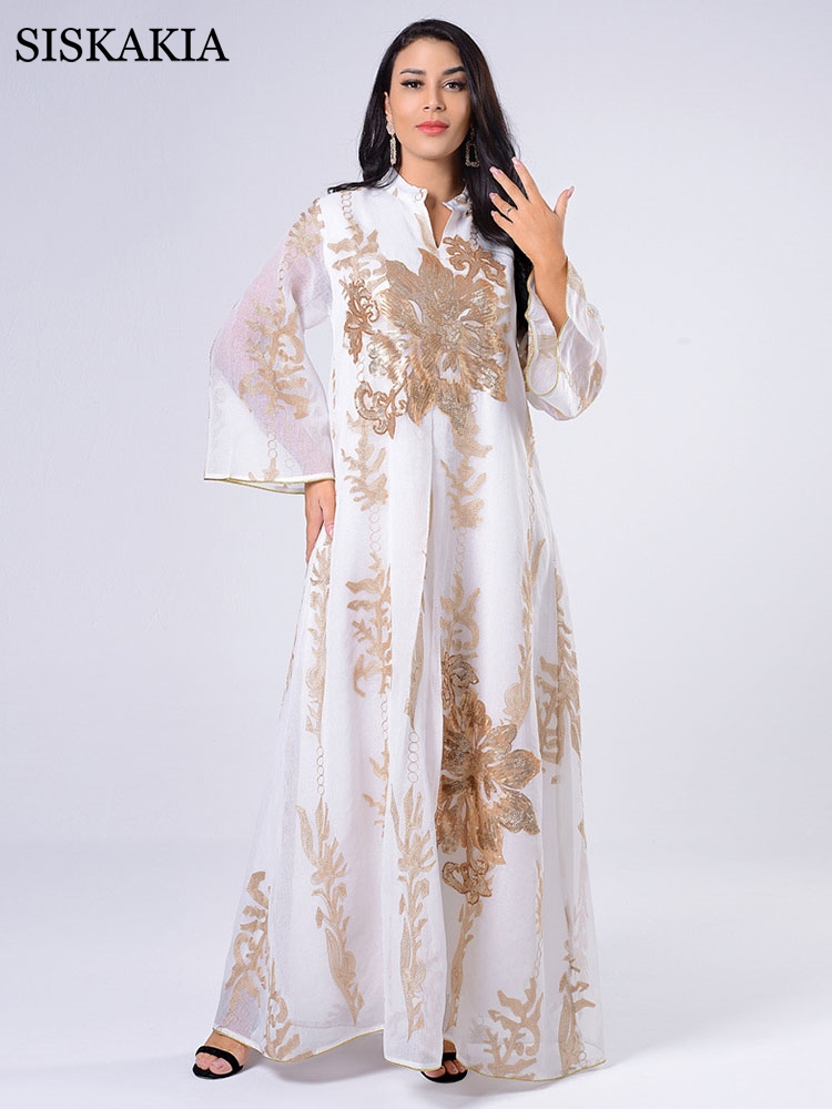 Siskakia Sequins Embroidered Abaya Dress For Women Moroccan Kaftan Turkey Arabic Jalabiya White Islamic Ethnic Robe 2021 Eid New, White abaya dress
Siskakia Sequins Embroidered Abaya Dress For Women Moroccan Kaftan Turkey Arabic Jalabiya White Islamic Ethnic Robe 2021 Eid New, White abaya dress