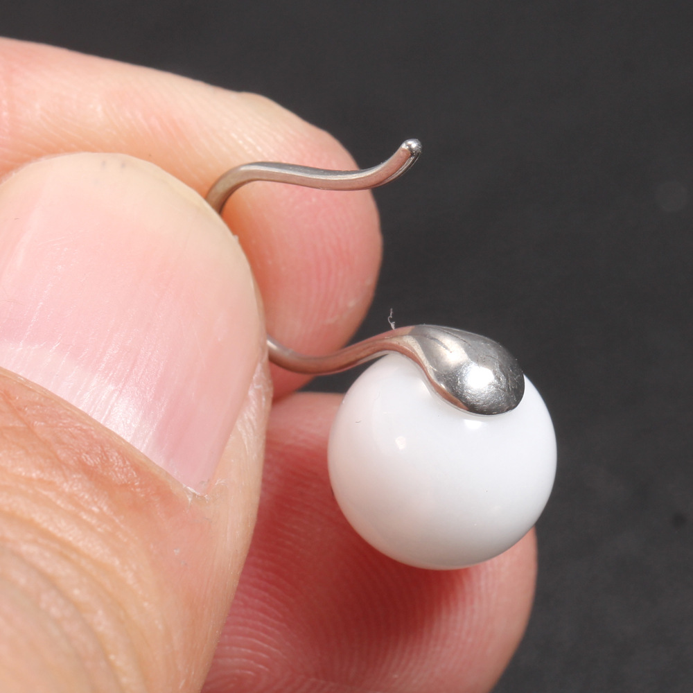 Women Dangle Ceramic Ball Steel Hook Earrings Eardrops Wedding Party Jewelry