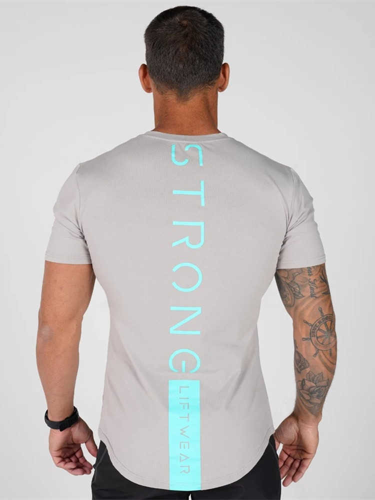 Men's Gyms T Shirt Muscle Fitness Work Out Bodybuilding Streetwear rends Sporting Men ees ops 210629