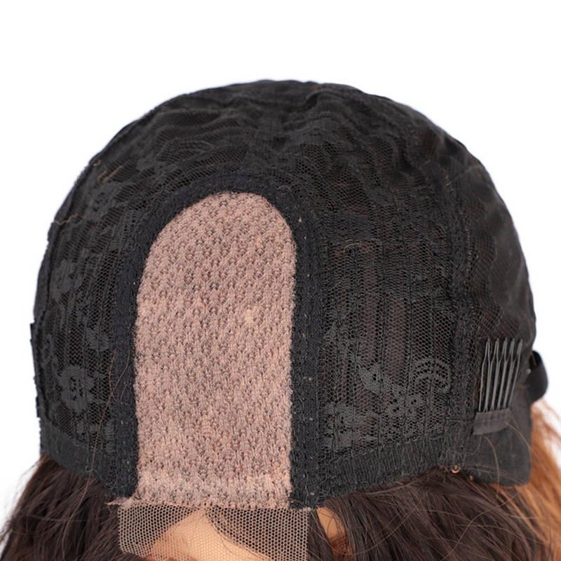 Natural cosplay hair synthetic wig with lace front wavy wigs for black women