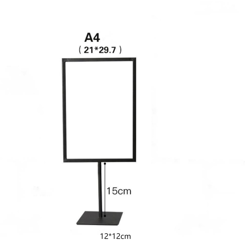 Billboard Vertical Publicity Advertising Poster Display A4 Sign Holder Desktop Ktboard Metal Price Tag Frame Pop Label Stand