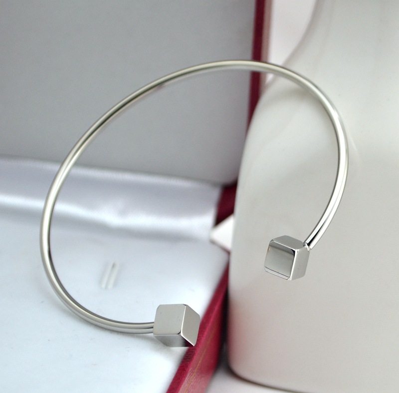 18K Rose Gold Plated Cubic Cuff Bangle Bracelets 316 Titanium Steel Blanks Vacuum Korean Style Bangles for Women Fashion Jewelry