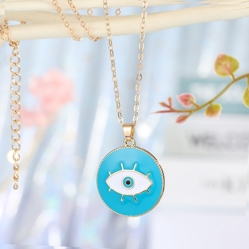 Fashion Enamel Evil Eyes Pendant Necklace For Womens Jewelry Big Turkish Eye Chains Choker Necklaces Clavicel Chains for women jewelry