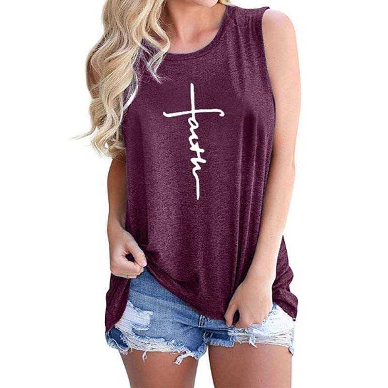 Summer Faith Print Sleeveless T Shirts Womens Fashion Streetwear O Neck Casual Tee Shirt Female Plus Size Ladies Tops 210608, Black
Summer Faith Print Sleeveless T Shirts Womens Fashion Streetwear O Neck Casual Tee Shirt Female Plus Size Ladies Tops 210608, Black