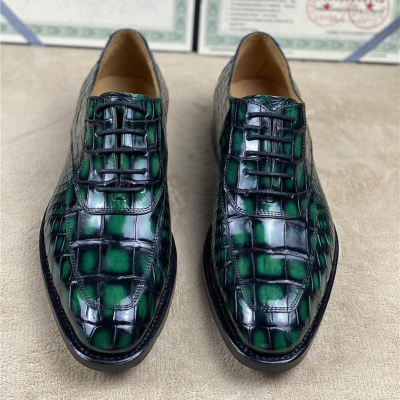 Dress Shoes Authentic Crocodile Belly Skin 100% Handmade Men's Party Genuine Alligator Leather Male Lace-up Green Oxford
Dress Shoes Authentic Crocodile Belly Skin 100% Handmade Men's Party Genuine Alligator Leather Male Lace-up Green Oxford