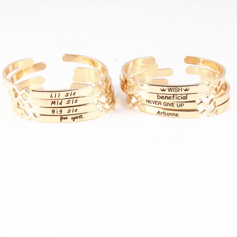 Bangle Custom Gold Color Personalised Gifts ID Bangles For Lovers' Engrave Name Copper Open Cuff Mantra Bracelets & Women
Bangle Custom Gold Color Personalised Gifts ID Bangles For Lovers' Engrave Name Copper Open Cuff Mantra Bracelets & Women